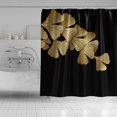 thumbnail image 3 of Golden Ginkgo Leaf Shower Curtain Modern Black Yellow Artwork for Bathroom Decor Fabric Bathtub Shower Curtain Liner with Hooks-72"W x 84"L (Pack of 1), 3 of 6