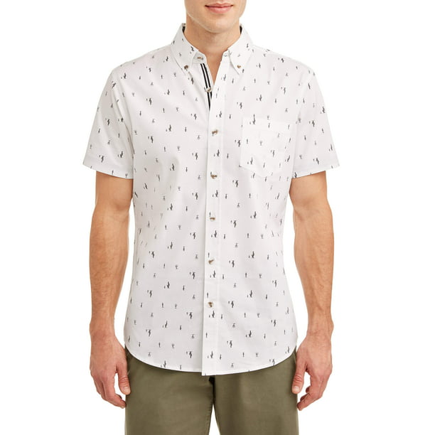 Lee - Lee Men's Short Sleeve Stretch Button Down Shirt with All-Over