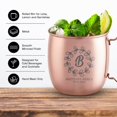 thumbnail image 5 of PERSONALIZED Stylish Bridesmaid Ultimate Gift: Custom Engraved Moscow Mule Mugs with Classic Round Rolled Rim and Sturdy Handle, Smooth Copper Finish 16 oz, Petal Circle, Set of 4, 5 of 6