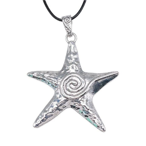 Big-Star Necklace Fashion Y2K Pentagram Pendant Clavicle Chain Jewelry for Women Exaggerate Charm Wax Chain Necklace