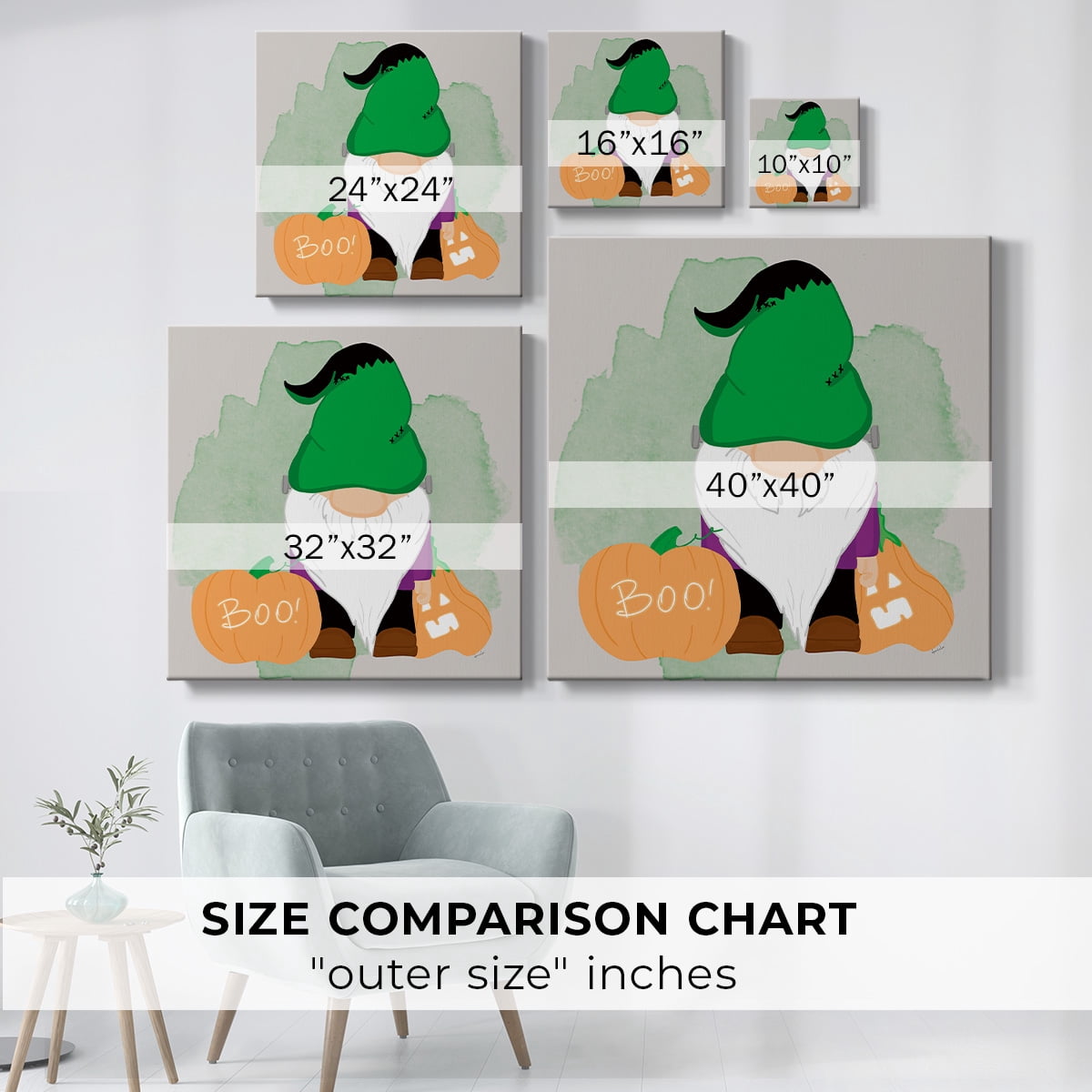 Frankenstein's Gnome- Gallery Wrapped Canvas