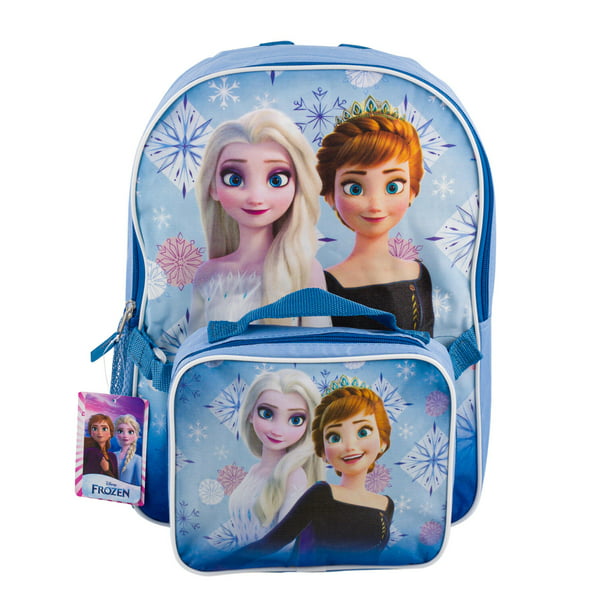 Omzet een miljoen piloot Disney Princess Frozen Elsa & Anna Matching Large 16 Inches Backpack With  Lunch Bag Set - Walmart.com