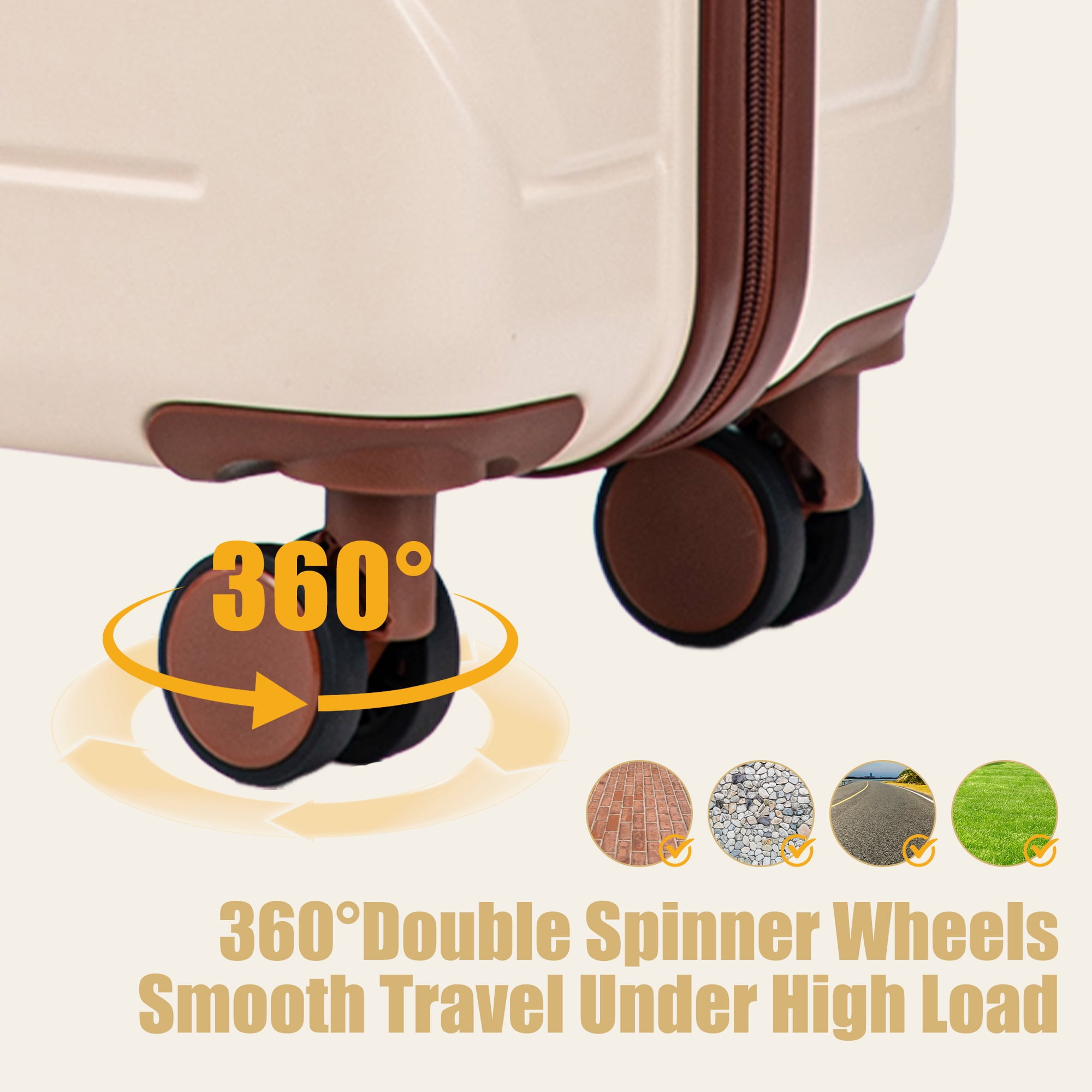 28 Inch ABS Hardside Checked Luggage, Scratch Resistant Spinner Suitcase with Combination Lock