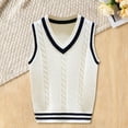 thumbnail image 2 of Mercatoo Sweater Vest for Kids Boys Girls V Neck School 𝗨niform Knitted Pullover Comfy Soft Sleeveless Fall Winter Tank Top, 2 of 5