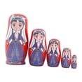 thumbnail image 4 of Muñecas rusas,Juego de 5 muñecas rusas de madera,Muñecas Matrioska de Madera Juego de Apilamiento de Matrioskas,Juguetes hechos a mano Muñecas anidadas Juego de decoración del, 4 of 9