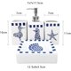 thumbnail image 2 of RHAFAYRE Juego de 4 accesorios de baño de cerámica - Diseño moderno - Botellas de loción, Portacepillos de dientes, Vaso, Dispensador de jabón - Criaturas acuáticas brillar Electrónica, 2 of 4