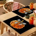 thumbnail image 5 of Floleo Halloween Decorations Placemats Set of 6, Spooky Dining Table Mats for Halloween Party, Heat Resistant Non-Slip Linen Table Decor, 11.8x17.7 Inch Halloween Table Accessories, 5 of 6