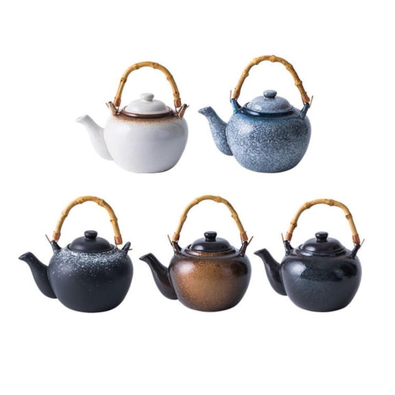 HOOWIFFY Asian Tea Kettle Prevent Burnt Hand Blue 1Pack