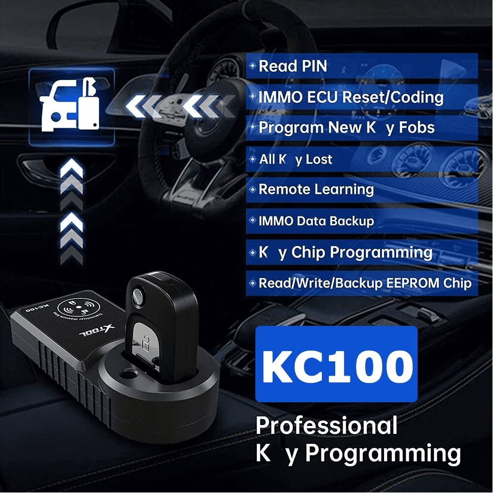 XTOOL D9S Pro Automotive OBD2 Scanner Bluetooth, Bi Directional Scan Tool, Full System Diagnostic Tool with KC100 Key Pr0gramming Tool, 45 Services
