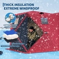 thumbnail image 3 of Lumiparty Pop Up Ice Fishing Tent with 49Ft LED Light Strip, Windproof Portable Hub Design, Fits 5-7 People, Red & Black, 3 of 8