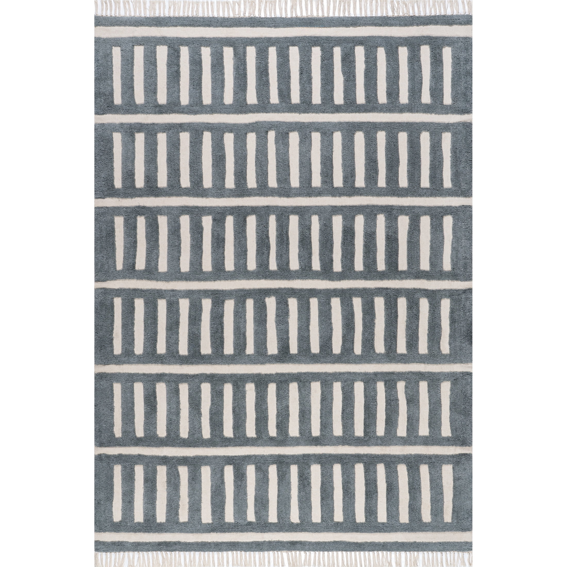 Rugs USA Merrick Tasseled Cotton and Wool Area Rug, 7' 6" x 9' 6", Merrick Teal