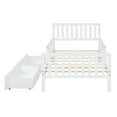 thumbnail image 5 of Twin Size Wood Platform Bed with Guardrails & 2 Storage Drawers, Space-Saving Kids/Teens Bed, Sturdy Pinewood Frame, 5 of 7