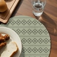thumbnail image 3 of Sage Green Boho Round 13 Inch Placemats Set of 4, Vintage Ethnic Tribe Abstract Art Geometric HeatResistant Non Slip Place Mats for Dining Table, Wipeable Braided Kitchen Table Mats for Housewarming, 3 of 9