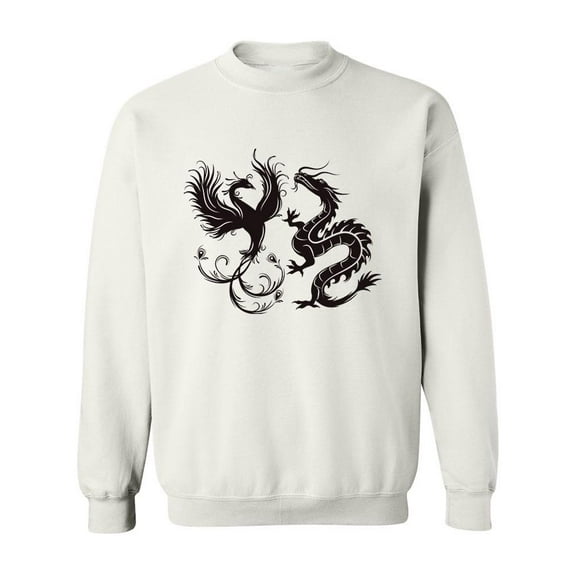 Phoenix Bird And Dragon Design Sweatshirt Men -Image by Shutterstock, Male Small