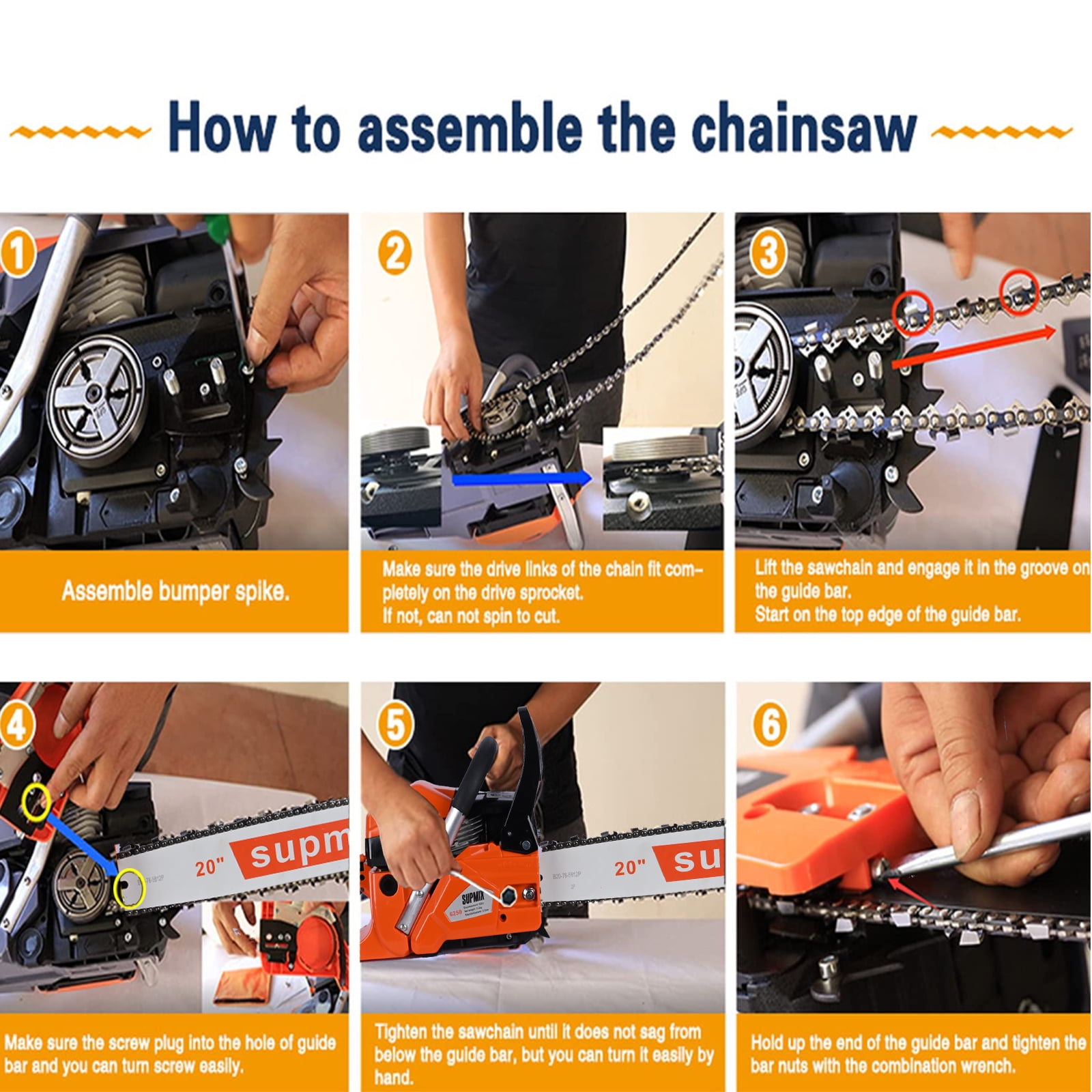 62cc Gas Chainsaw 20 inch Gas Powered Chainsaws 2-Cycle Petrol Handheld Carden Gasoline Chain Saw Power Saws for Cutting Wood Tree Branches Trimming