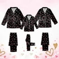 thumbnail image 4 of Matching Family Pajamas Easter His And Hers Matching Christmas Pajamas Not Family Satin Silk Button Down Pajamas PJ's Sets Solid Two Piece Family Matching Sleepwear Loungewear Long Sleeve Silky, 4 of 5