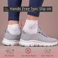thumbnail image 3 of Rumpra Women Step-In Slip On Walking Sneakers, Hands-Free No-Bend Design, Breathable Knit Lightweight Shoes, Cushioned EVA Non-Slip Outsole for Work & Daily Wear, 3 of 7