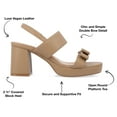 thumbnail image 3 of Journee Collection Womens Brookan Sling Back Covered Block Heel Platform Sandals, 3 of 4