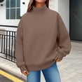 thumbnail image 5 of Comdrip Turtleneck Sweatshirt, Womens Oversized Sweatshirts Mock Neck Pullover Long Sleeve Tops Fall Outfits 2025 Clothes Womens Oversized Mock Neck Sweatshirt Coffee S, 5 of 5