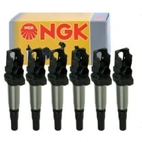 6 pc NGK Ignition Coil compatible with BMW X5 3.0L L6 2004-2010 (Full Shop Pack)