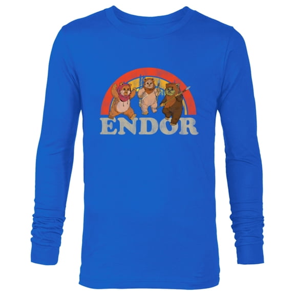 Star Wars Return of the Jedi Cute Ewoks Endor Retro - Long Sleeve T-Shirt for Men -Customized-Royal