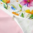 thumbnail image 4 of Erosebridal Chic Floral Queen Duvet Cover Set for Girls, Oil Painting Style Bedding, Pink Reversible, 3pcs 1 Duvet Cover and 2 Pillowcases, No Comforter, 4 of 6