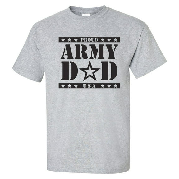 Proud ARMY Dad Short Sleeve T-Shirt in Sport Grey