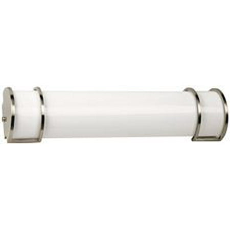 Monument Decor Fluorescent Vanity Lighting, Satin Nickel Finish, 3 Ft., Uses 2 25-Watt G13 Base Bulbs