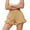 Beige, variant on Tnhcen Women's Shorts Summer Casual High Waisted Drawstring Loose Fit Shorts with Pockets Solid Color Ruffled Hem Linen Cotton Blend Beach Vacation Daily Wear Shorts for Women