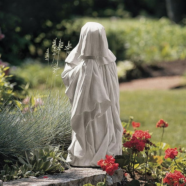 Design Toscano NG31566 Deuil Français Statue à Capuchon, Grande, Pierre antique