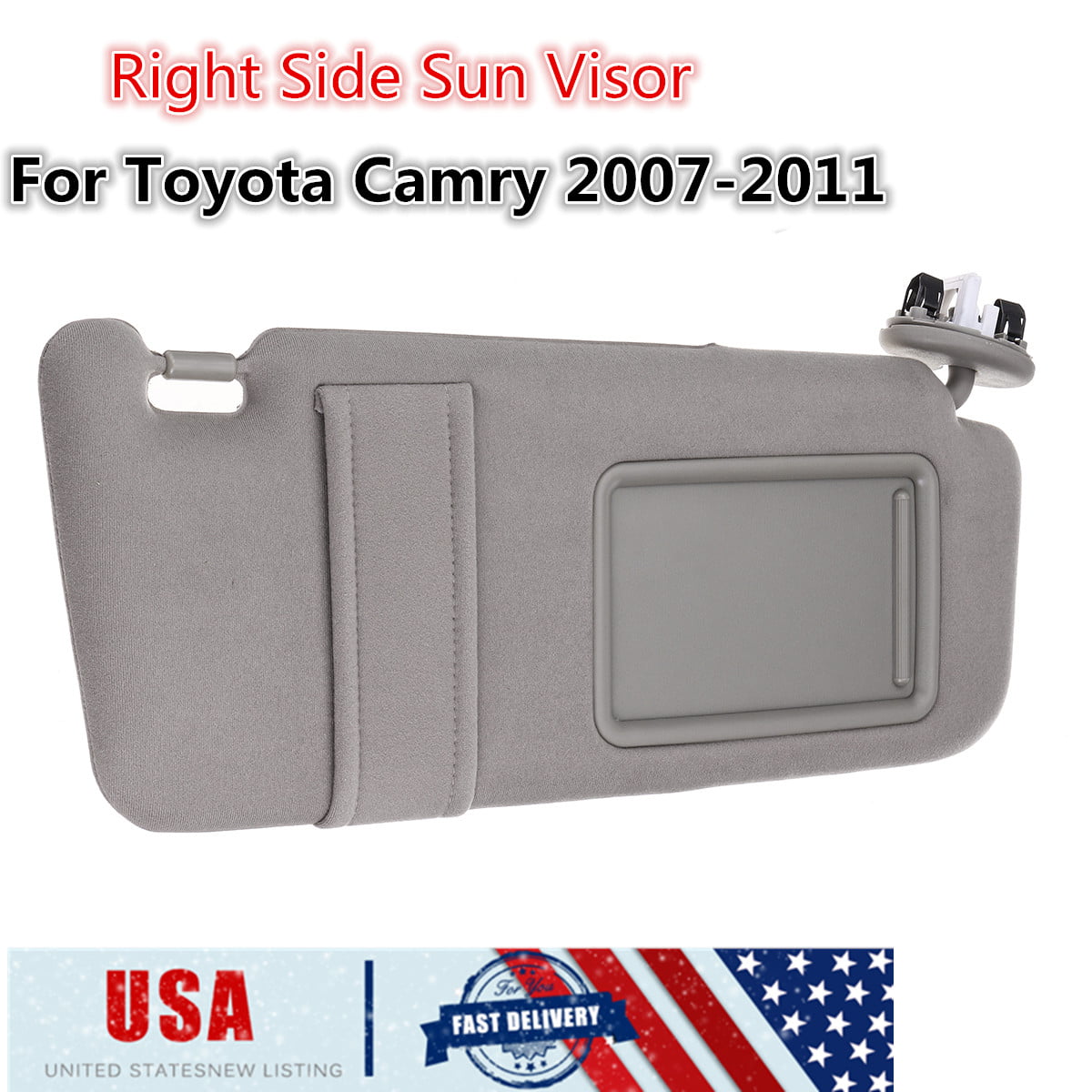 NEW Sun Visor RIGHT Passenger Tan Beige for 06-11 Toyota Camry W/O Vanity Light