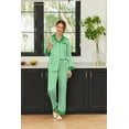 thumbnail image 3 of Ekouaer Silk Pajamas for Women Long Sleeve Satin Pajama Set Striped Leopard Print Pj Sets Button Down Loungewear Sleepwear, 3 of 5
