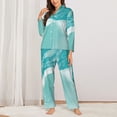 thumbnail image 2 of Sigee Teal Turquoise 1 for Women’s Pajama Sets Long-Sleeved Pjs Sets for Women 2 piece Sleepwear-Medium, 2 of 7