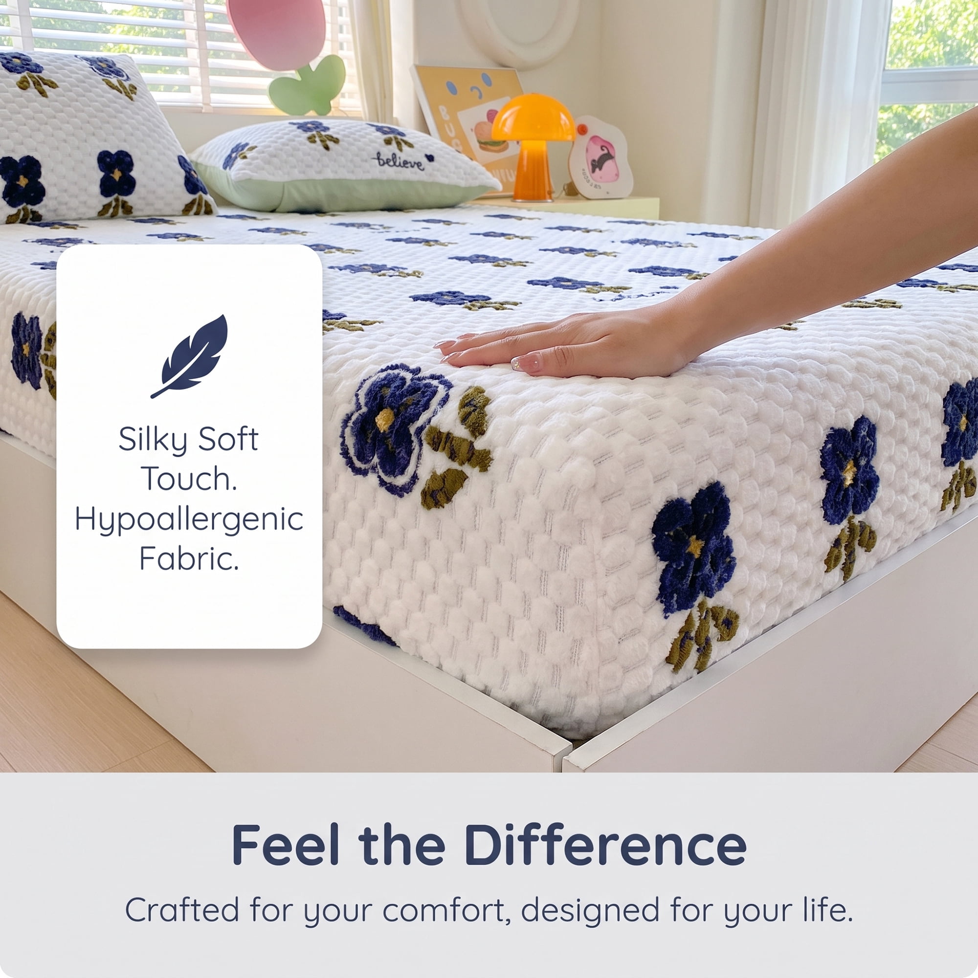 Unique Bargains Fitted Sheet Polyester Anti Wrinkle Soft Bedding 78.0"x79.9" Black/White