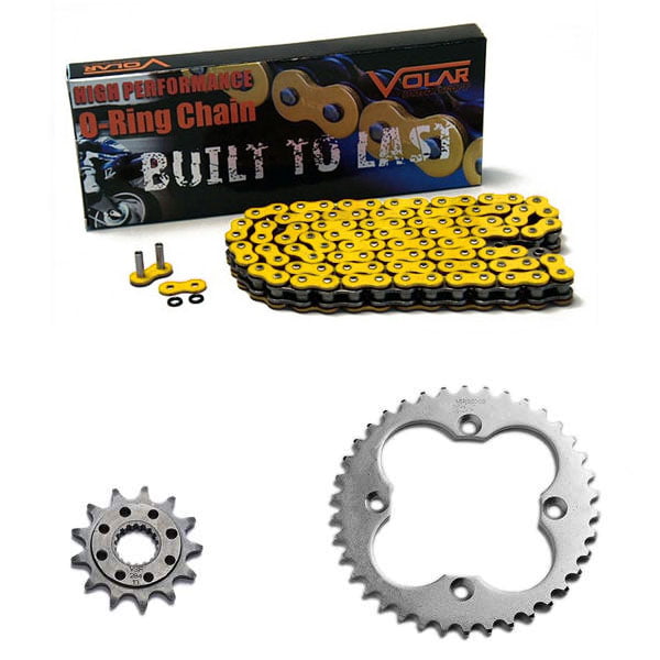 Yellow for 2008-2014 Honda Sportrax 450 TRX450ER Volar O-Ring Chain and Sprocket Kit