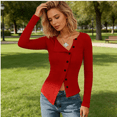 thumbnail image 3 of Women Fitted Button Down Tops Long Sleeve Asymmetrical Cropped Going Out Shirts Modal Fall Trendy Blouses, 3 of 7