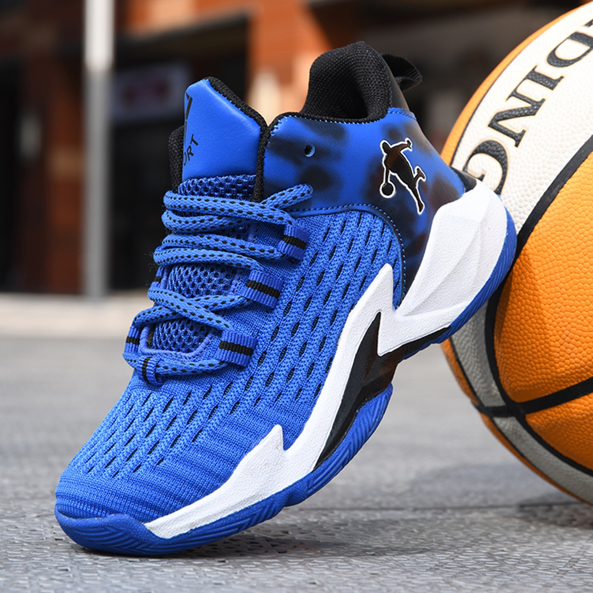 Dark blue hot sale basketball shoes