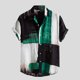thumbnail image 5 of Camisas Manga Larga Hombre Manga Casual Collar Short Fashion Shirt Print Button Blouse Men's Turn Down Men Shirts (Green, XXL), 5 of 7