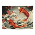 thumbnail image 5 of Shiartex Anime Japanese Yin Yang Koi Fish Wall Art Tapestries, Retro Asian Kanagawa Wave Cherry Blossom Sun Sunrise Sunset Floral Tapestry Wall Haning for Bedroom Dorm Home Decor 40x30inch, 5 of 6