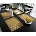 thumbnail image 3 of 4/6 Pcs Placemat Brown Bamboo Pattern Table Mat For Dining Table Kitchen Accessories Coffee Tea Coaster, 3 of 5