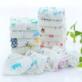 thumbnail image 1 of Paños de baño para bebés, 6 capas de algodón, paquete de 5, paños de baño suaves para pieles sensibles, absorbentes para niños y niñas, 12 x 12 pulgadas, 1 of 5
