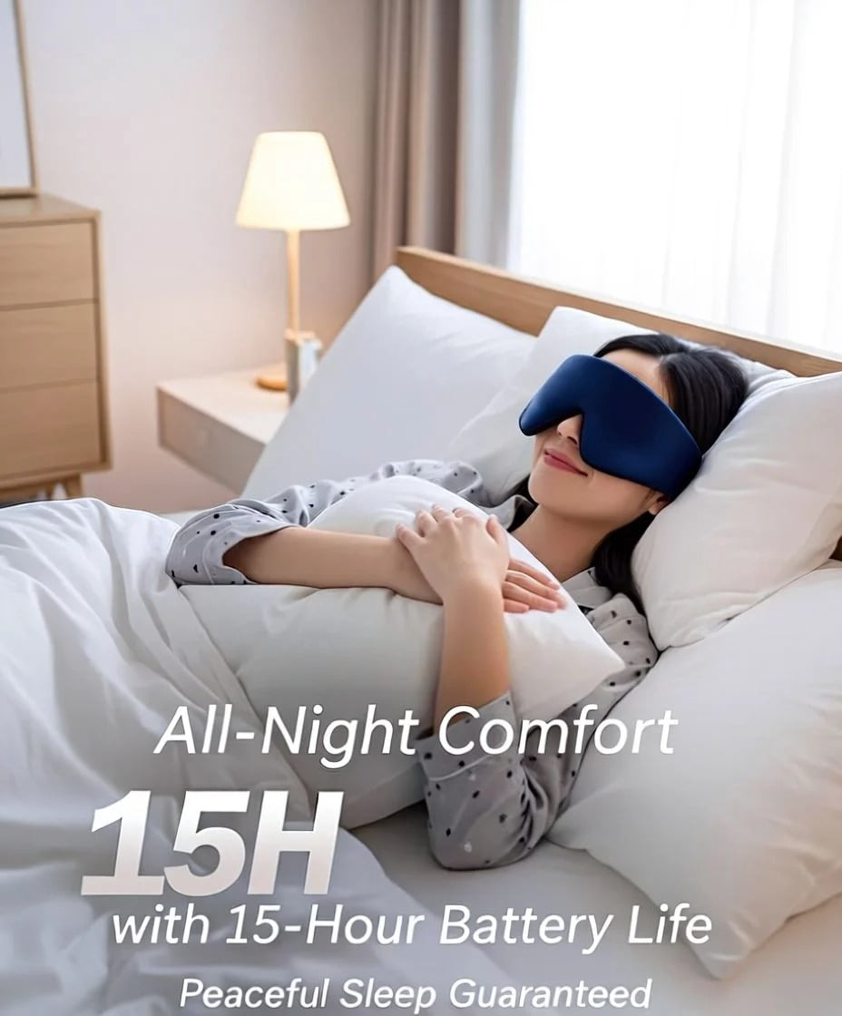 FACEMOON Bluetooth 5.0 Sleep Headphones Eye Mask Noise Reducing Design for Restful Sleep Comfort