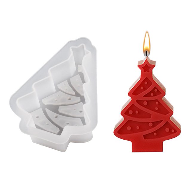 SGACAI Molde de vela de resina navideña Alce Muñeco de nieve Hombre de jengibre Árbol de Navidad Rápido