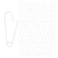 thumbnail image 1 of Uxcell 60-Pack Alfileres de Seguridad Grandes, 2.5" Alfileres de Bloqueo de Resorte para Moda/Ropa/Coser/Manualidades, Grandes Alfileres de Seguridad [Blanco], 1 of 1