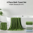 thumbnail image 5 of Beartech 4 Pack Microfiber Bath Towels Set - 2 Bath sheet,Soft, Highly Absorbent, Quick Dry & Less Lint Shower towel for Bathroom, Hotel-Olive, 5 of 7