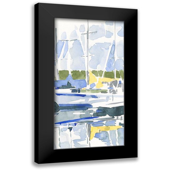 Caroline, Emma 9x14 Black Modern Framed Museum Art Print Titled - Sailboat Reflections II