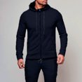 thumbnail image 2 of ZVNAΖH Men's Full Zip Athletic Hoodies with Zipper Pocket Drawstring Hooded Sweatshirt Slim Fit Workout Jacket Coat, 2 of 7