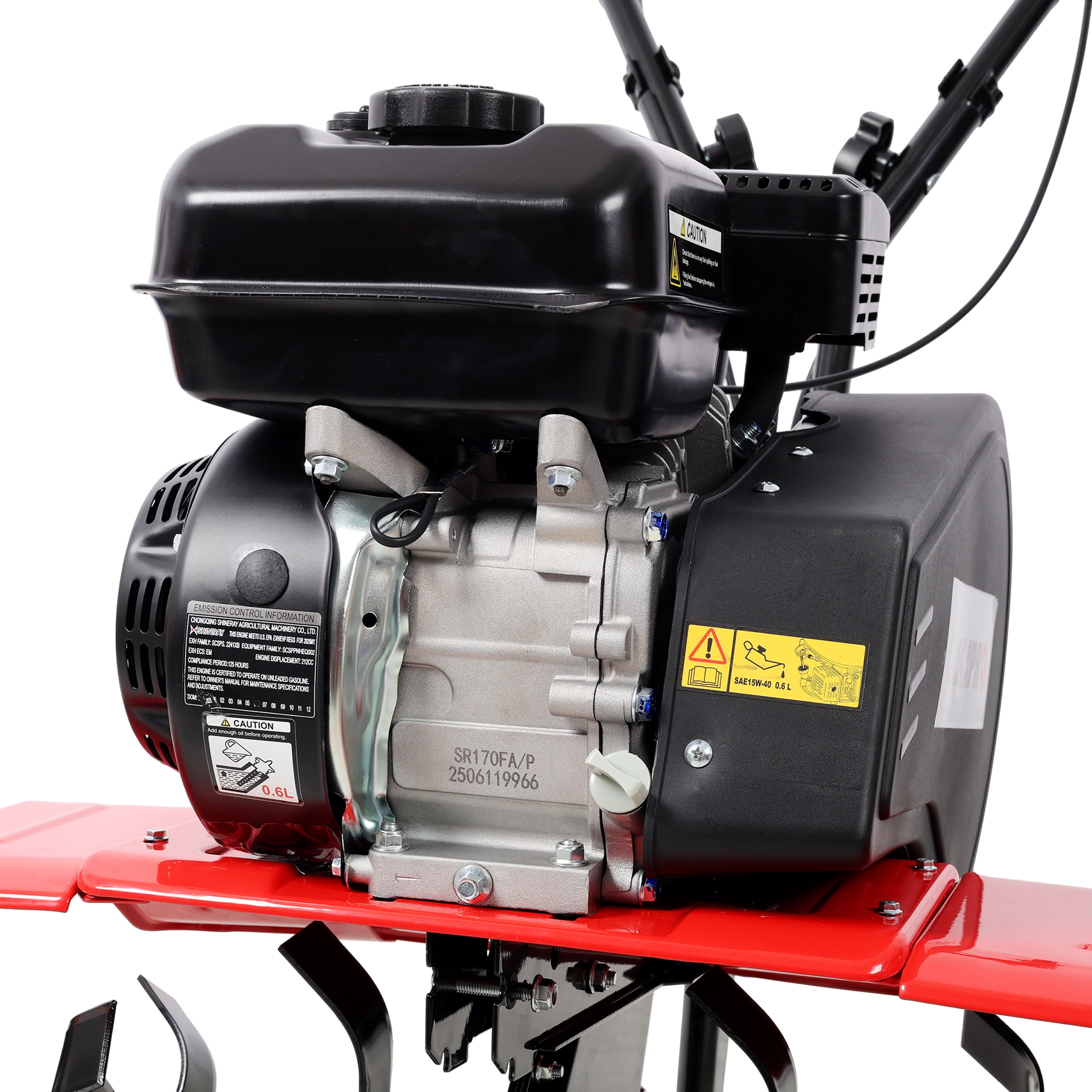 Power Tiller, 7HP Gas Engine 212CC, 6 Blades 32.5" Wide and 10" Deep Cultivator, Garden Soil Prep for Planters and Vegetable Beds