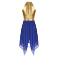 thumbnail image 4 of Nyeemya Robe de Danse Sans Manches Ourlet Asymétrique Culte Danse Lyrique Tunique Bleu Royal TG, 4 of 6
