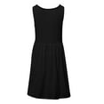 thumbnail image 3 of AOMPMSDX Women Casual Summer Solid Sleeveless Dress With Pockets V Neck Tank For Beach Dresses Black XXL, 3 of 6